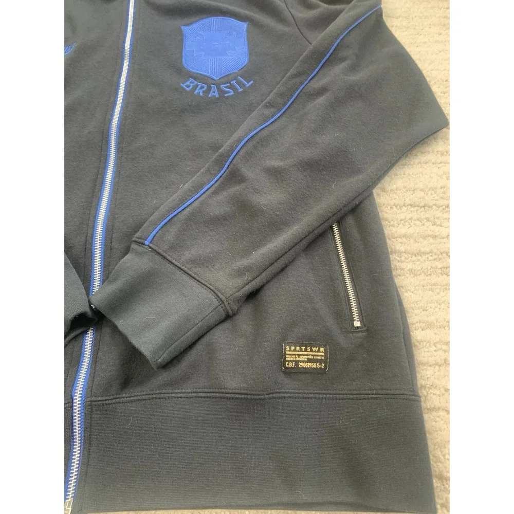 Vintage Nike Brasil Brazil Men's Soccer Football Track Jacket CBF Men's XL Black